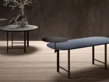 Design coffee table Raul in lacquered MDF or laminate by Doimo Salotti