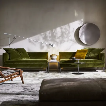 Linear velvet sofa Paul by Molteni & C
