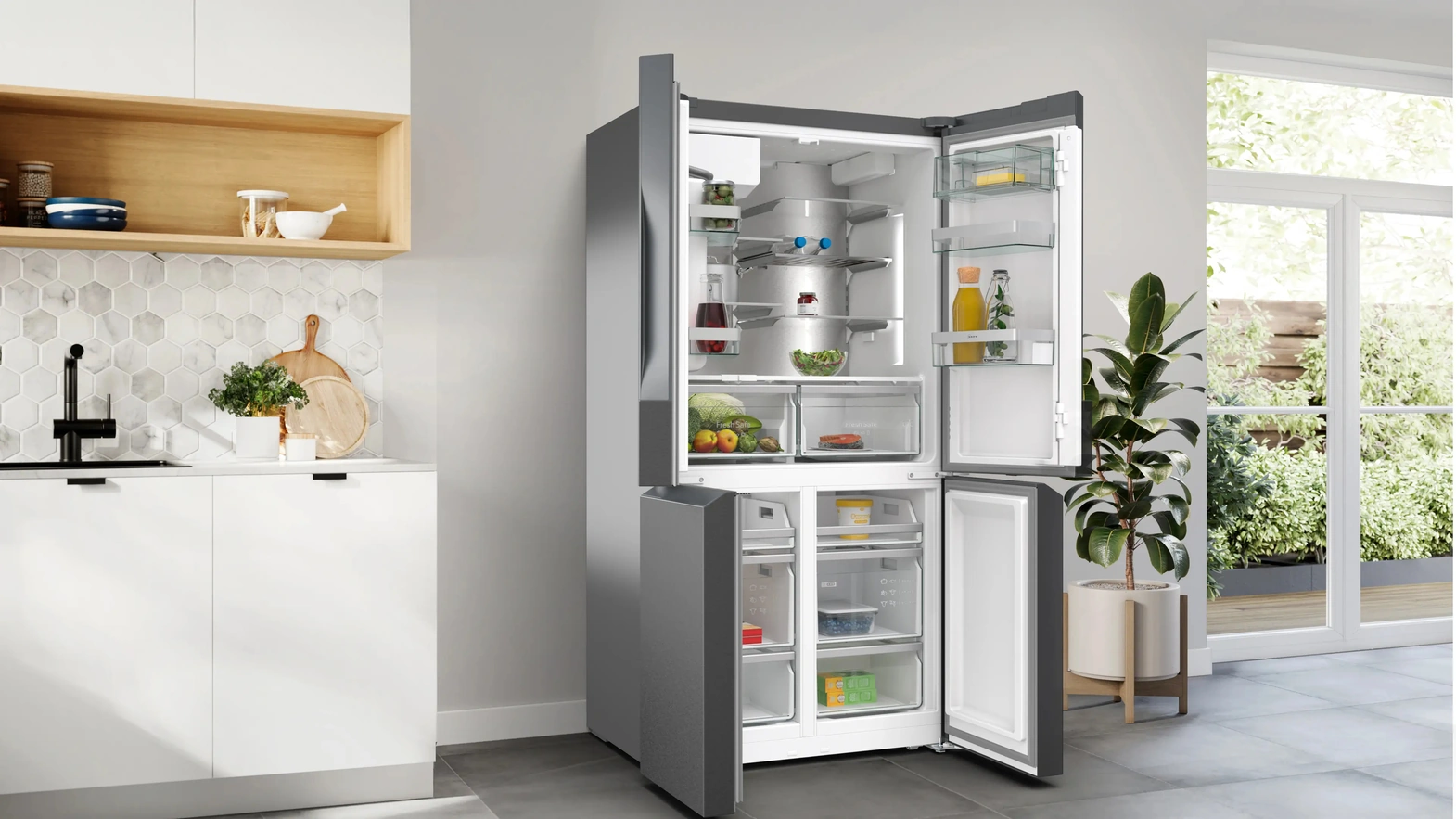 Freestanding multi-door refrigerator N70 by NEFF