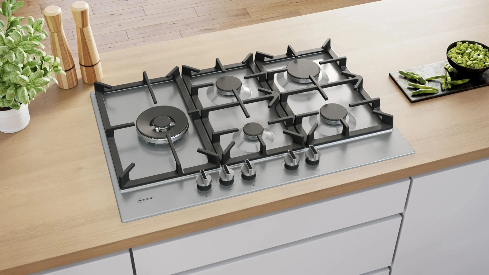 75 cm Gas Cooker Stainless Steel N 70 by NEFF
