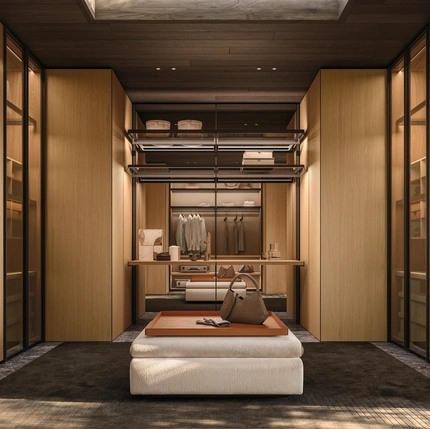 Gliss Master Walk-in Closet in Rovere by Molteni & C