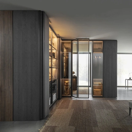 Gliss Master corner wardrobe - Sistema 7 corner by Molteni & C