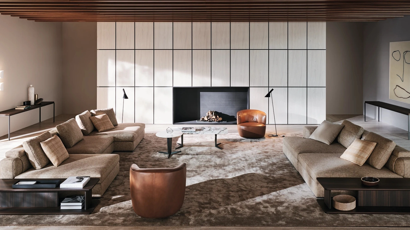Albert sofa with peninsula by Molteni & C