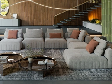 Gibson sofa with chaise longue by Cattelan Italia