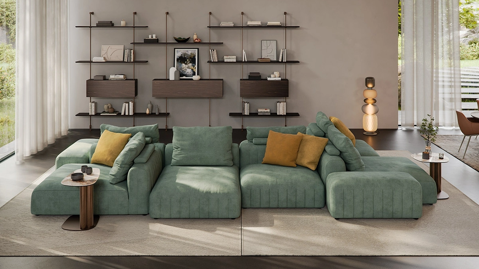 Gibson sofa with chaise lounge by Cattelan Italia