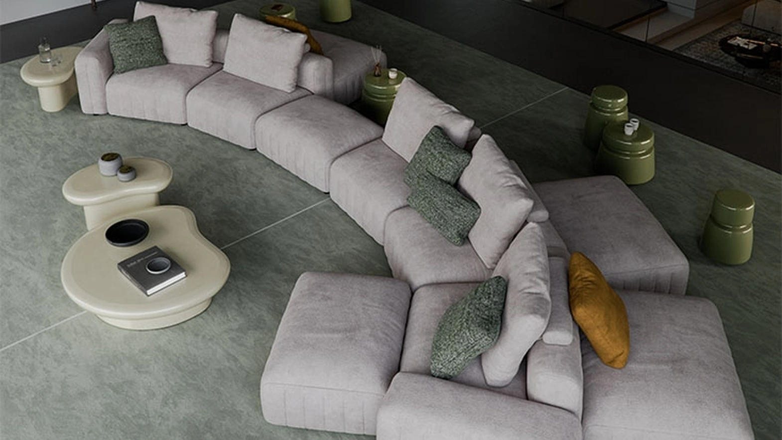 Gibson sofa with chaise lounge by Cattelan Italia