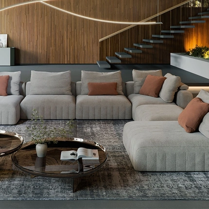 Gibson sofa with chaise longue by Cattelan Italia