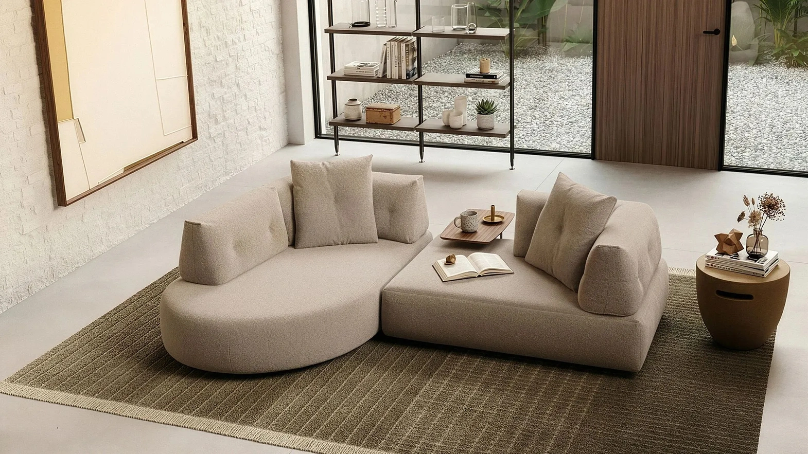 Lotus sofa with chaise lounge by Doimo Salotti