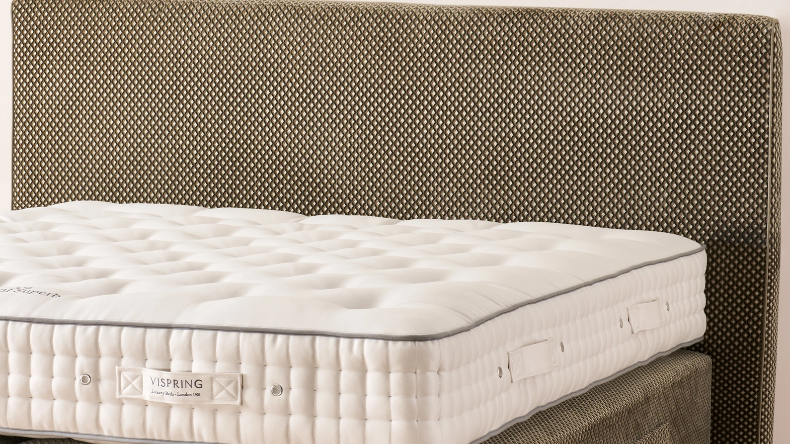 Burlington fabric bed by Vispring