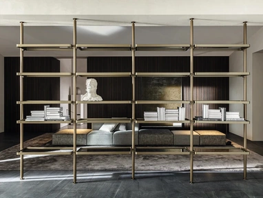 Hector aluminum partition bookcase by Molteni & C