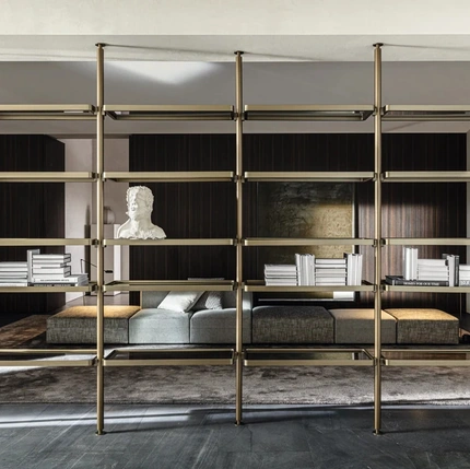 Hector aluminum partition bookcase by Molteni & C