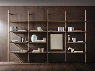 Hector bookcase in aluminum by Molteni & C