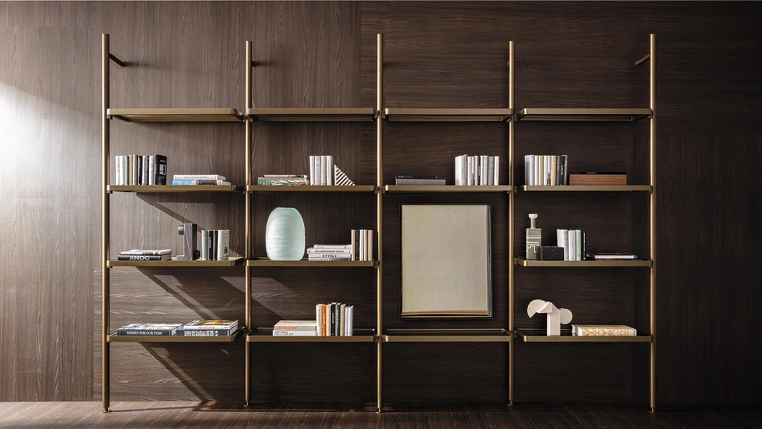 Hector bookcase in aluminum by Molteni & C