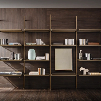 Hector bookcase in aluminum by Molteni & C