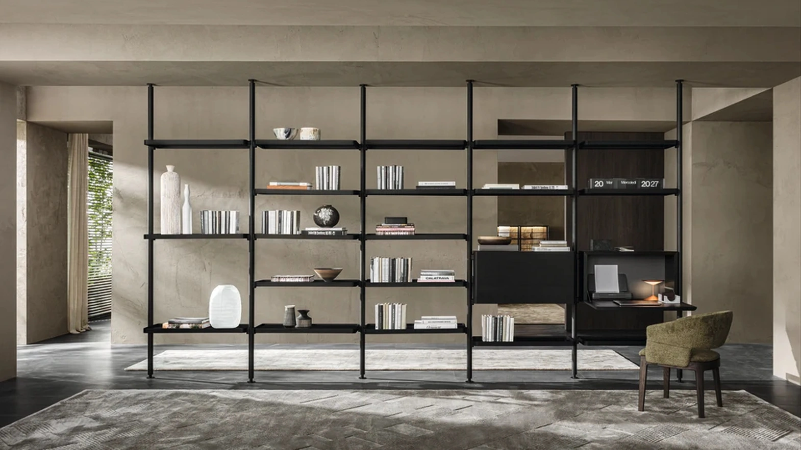 Hector wooden partition bookcase by Molteni & C