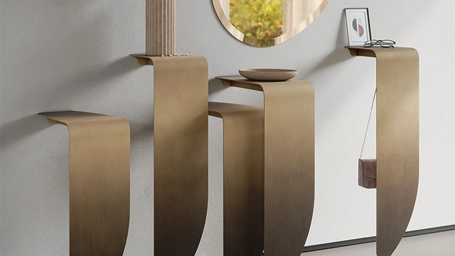 Peninsula metal console by Cattelan Italia