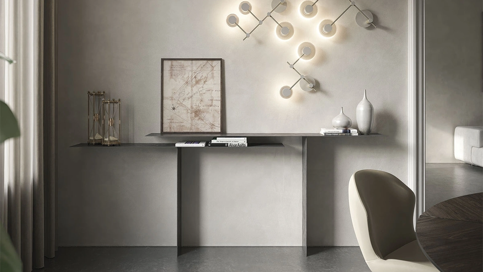 Design console in steel Tee by Cattelan Italia