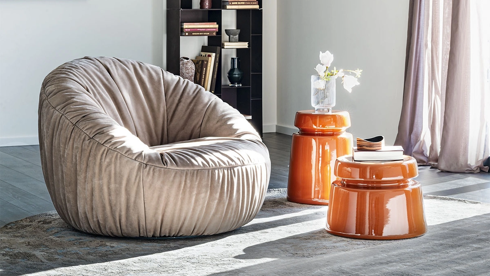 Peggy Turn Upholstered Armchair by Cattelan Italia