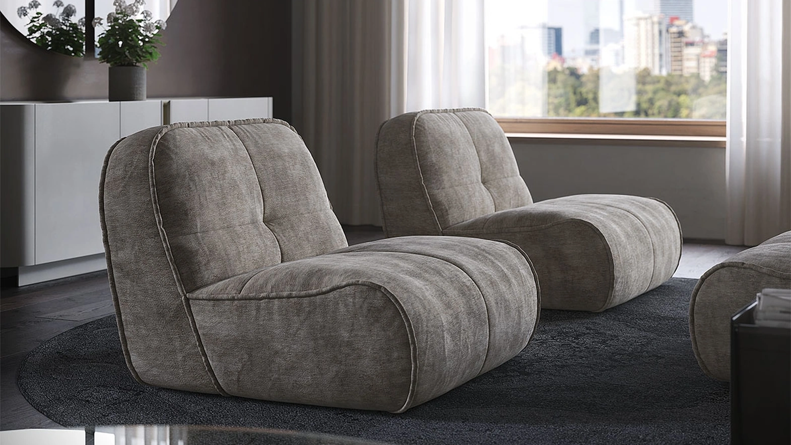 Spencer upholstered armchair by Cattelan Italia