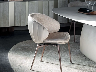Charlotte Chair in fabric and leather by Cattelan Italia