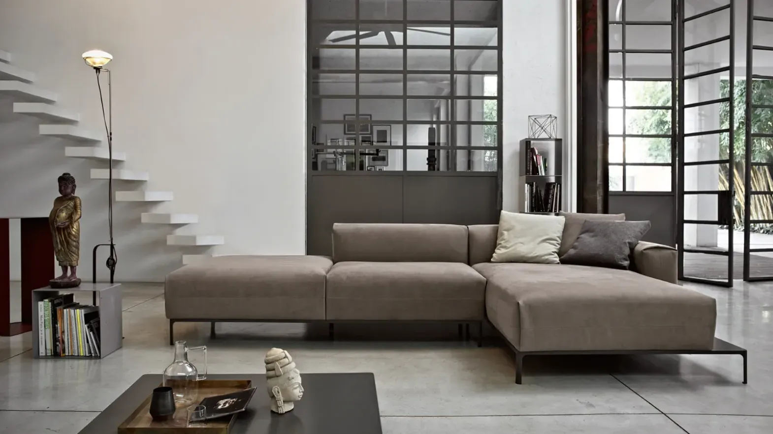 sofa with peninsula Doimo Salotti