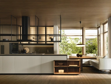 Prime Design Kitchen with Island in Peltro Lacquered by Molteni & C
