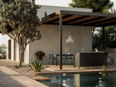 Modern Outdoor Aluminum Kitchen Aura 01 by Arredo3