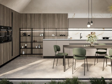 Cloe 04 Modern Corner Kitchen in Lacquered and Laminate by Arredo3