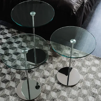 Coffee table in stainless steel with crystal top GlissdiCattelanItalia