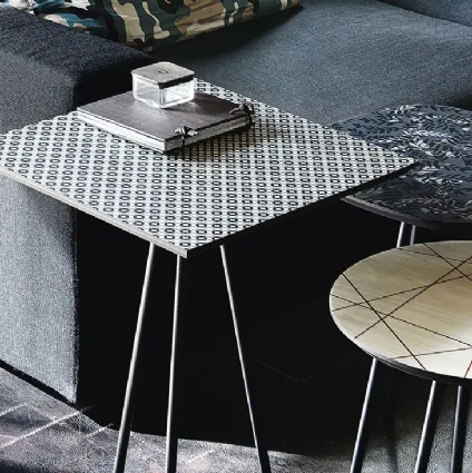 Coffee table with legs in metal and wood top KaosdiCattelanItalia