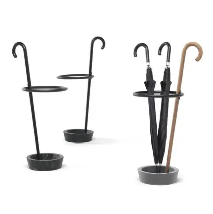 Umbrella stand with marble base and Renè beech wood stick by Mogg