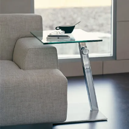 Coffee table with steel base and crystal top LapdiCattelanItalia