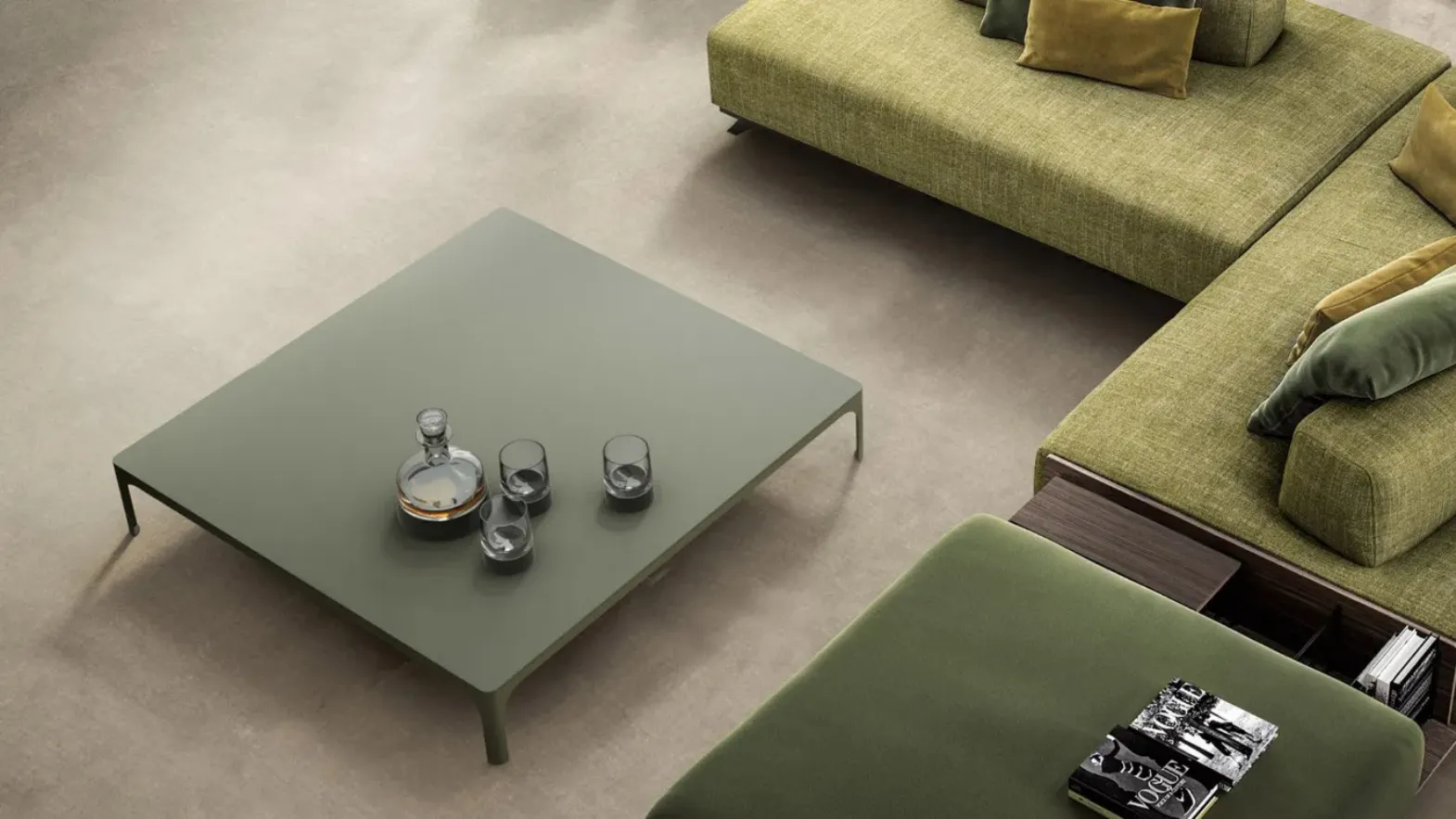 Minimal metal coffee table Spencer by Doimo Salotti