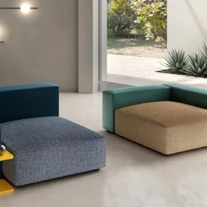 Doimo Salotti's modular and customizable Tetris poufs.