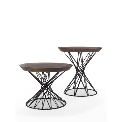 Small Web coffee table in solid wood and carbon fiber base by Riva1920.