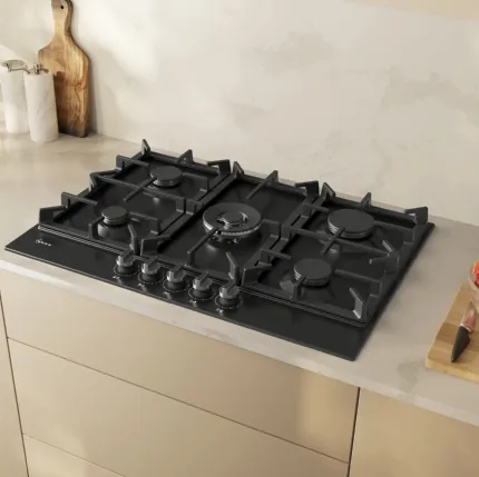 75 cm Gas Hob Black Enamelled Steel N 70 by NEFF