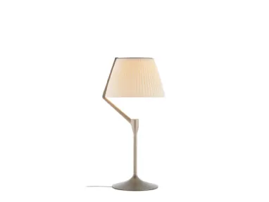 Angelo Stone aluminum table lamp with Kartell fabric-covered diffuser.