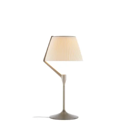 Angelo Stone aluminum table lamp with Kartell fabric-covered diffuser.