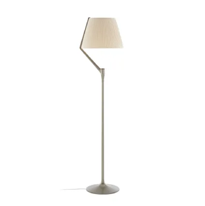 Angelo Stone floor lamp in aluminum with fabric diffuser coated by Kartell.