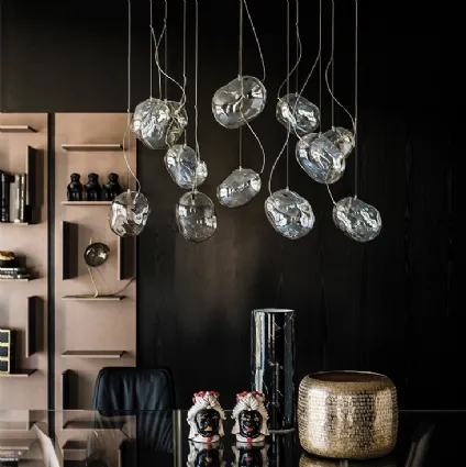 Cloudine suspension lamp with glass drops by Cattelan Italia