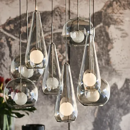 Ceiling lamp with Melody smoked crystal lampshade by Cattelan Italia
