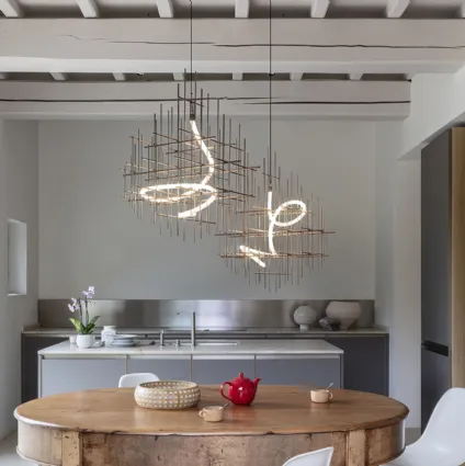 Pendant lamp with metal structure Metrica by Mogg.