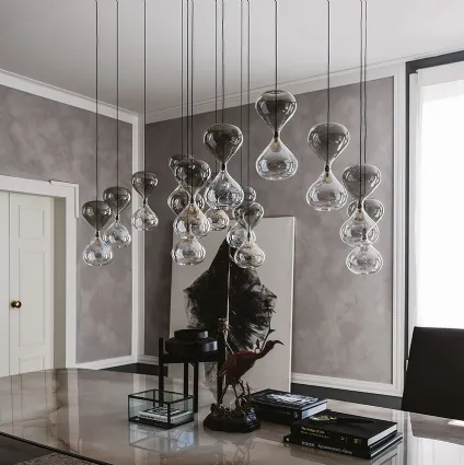 Sablier transparent and smoked crystal lamp by Cattelan Italia