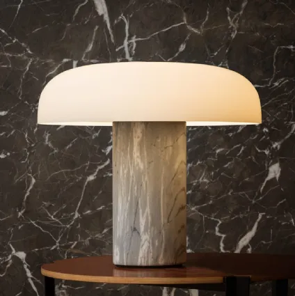 Table lamp Tropico medium in marble and glass by Fontana Arte