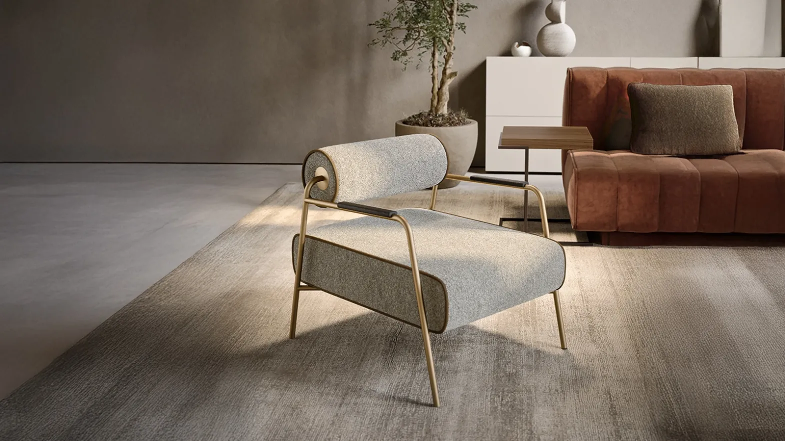 Levante padded fabric armchair by Pianca.