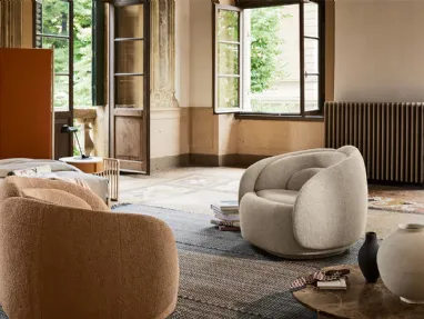 Peony armchair in upholstered fabric by Pianca