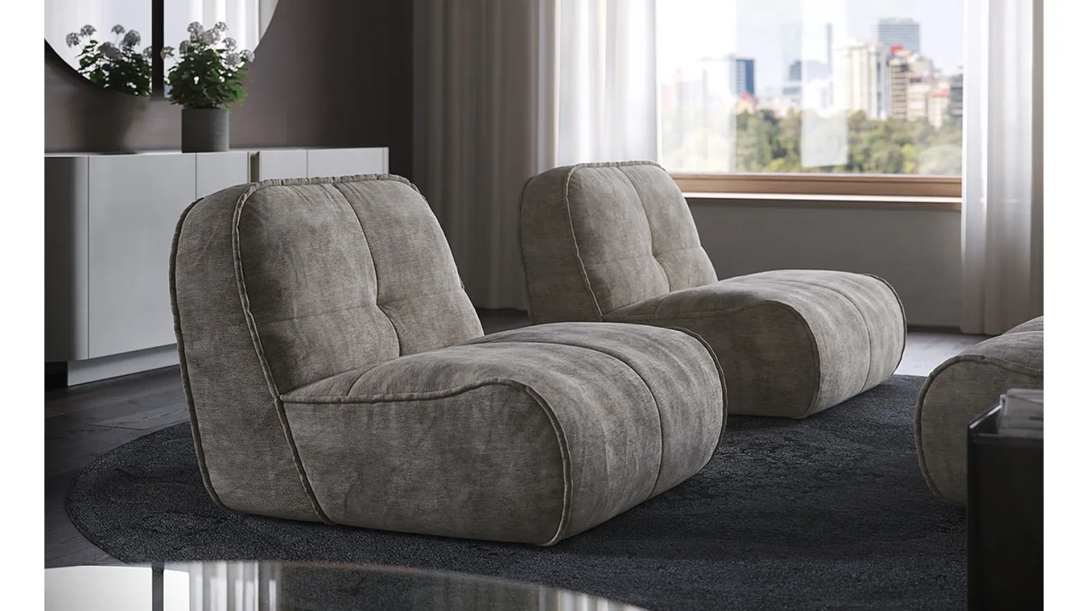 Spencer upholstered armchair by Cattelan Italia