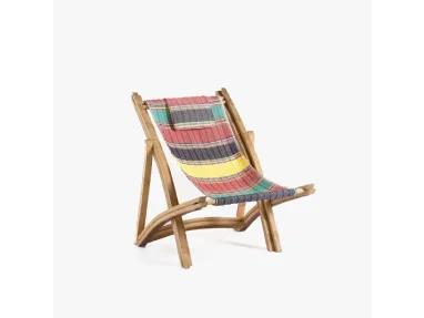 Virgola armchair in fabric and Oak wood by Riva1920.