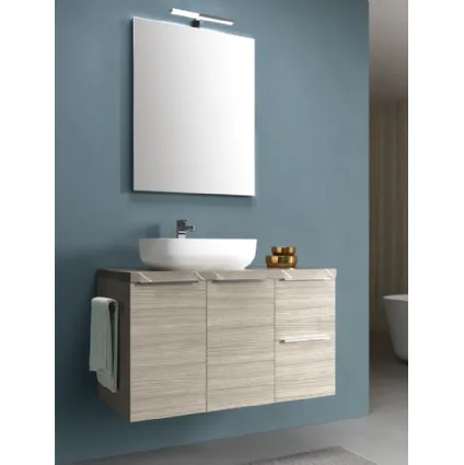 Suspended bathroom cabinet in Sable beige melamine 46 01 by Arcom