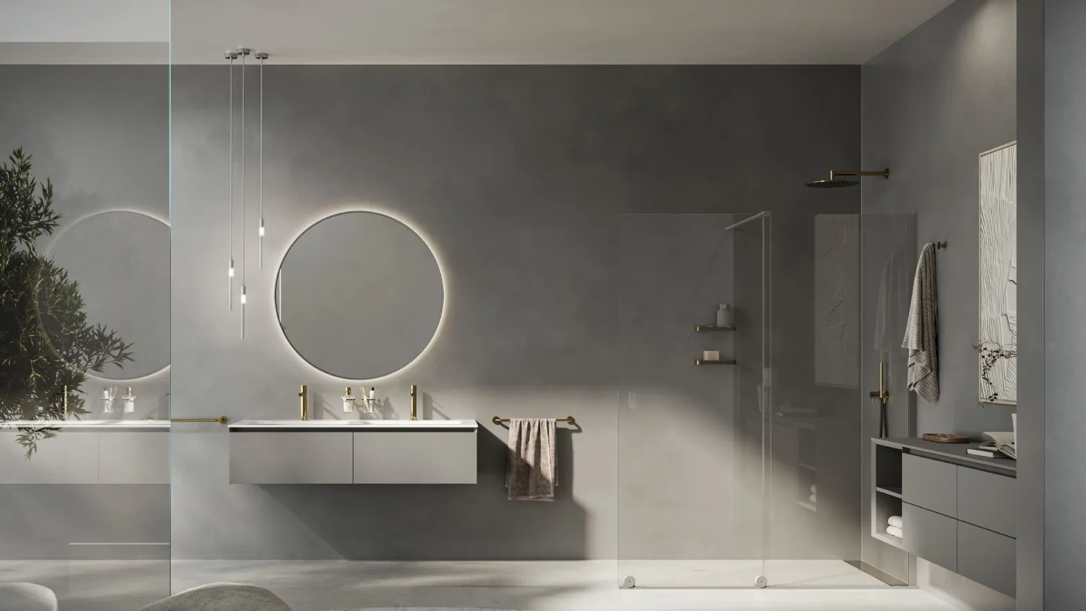 Suspended bathroom unit Acuto 01 by Inda